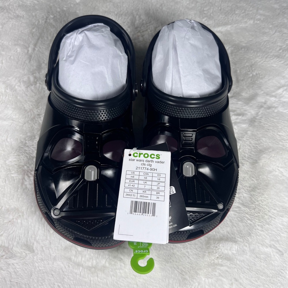 Crocs Star Wars Darth Vader Classic Clog Adult Size M8 Black Red Multi 21177490H - Picture 2 of 9